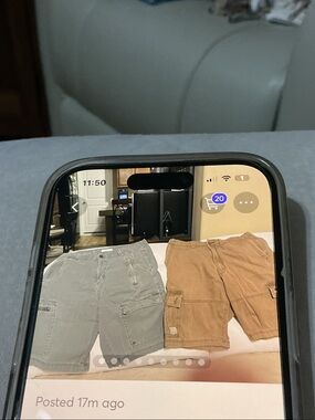 Men's Cargo Shorts in Gray and Brown - Casual Utility